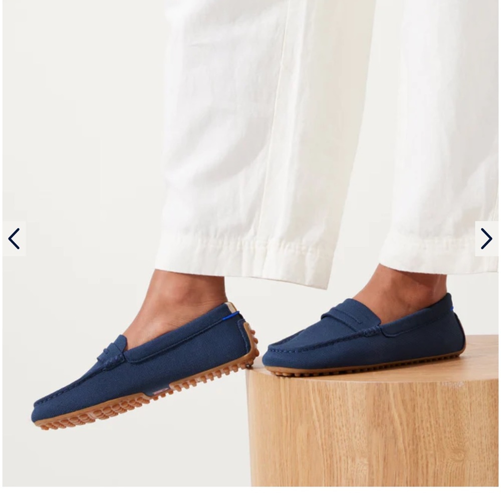 Rothy’s navy blue shoes